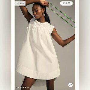 NWT: Anthropologie Blue Tassel Smocked High-Low Babydoll Dress. Size XS.